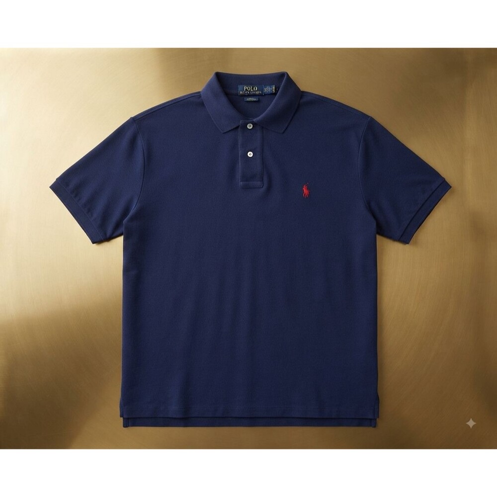 Polo Ralph Lauren Mens 4XLT Big & Tall Navy Mesh Polo Shirt Red Pony Classic Fit